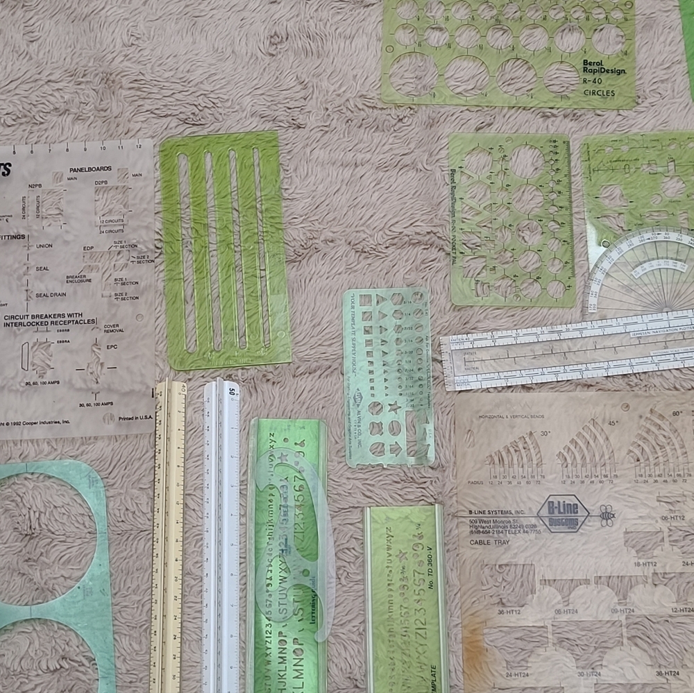 Vintage Drafting Architech Templates Set, Huge, Pickett, Stencils And More - Picture 4 of 8